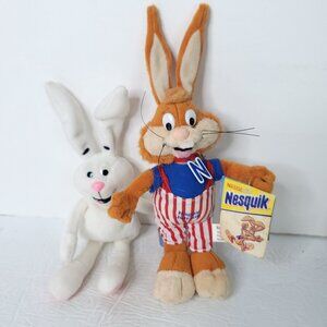 Nesquik Trix Lot Nestle Stuffed Bunny Rabbit July 4th Mascot Poseable Ears 11"
